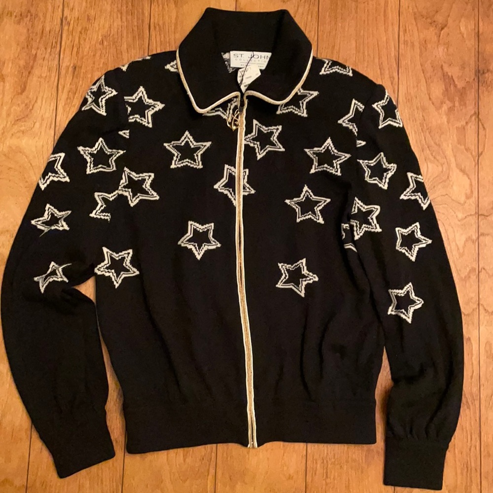 St John Collection Star zip up jacket